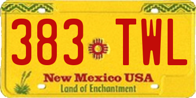 NM license plate 383TWL