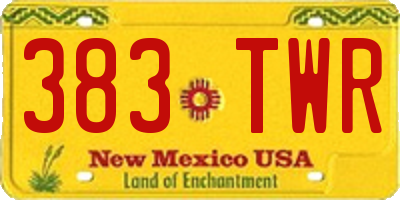 NM license plate 383TWR