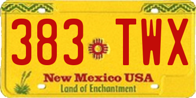 NM license plate 383TWX