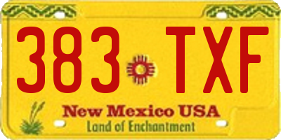 NM license plate 383TXF