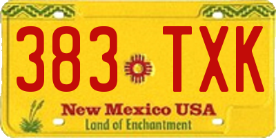 NM license plate 383TXK