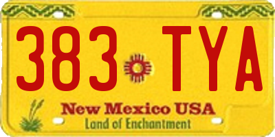 NM license plate 383TYA