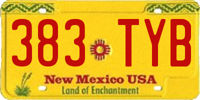 NM license plate 383TYB