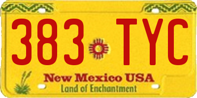 NM license plate 383TYC