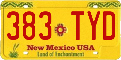 NM license plate 383TYD