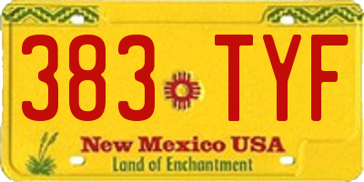 NM license plate 383TYF