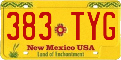NM license plate 383TYG