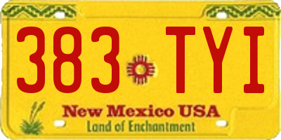NM license plate 383TYI