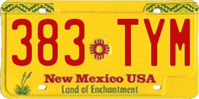 NM license plate 383TYM
