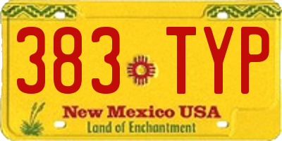 NM license plate 383TYP