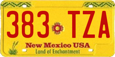 NM license plate 383TZA