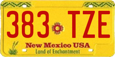 NM license plate 383TZE