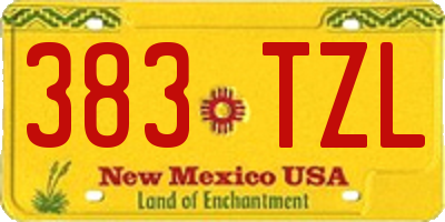 NM license plate 383TZL