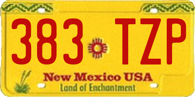 NM license plate 383TZP