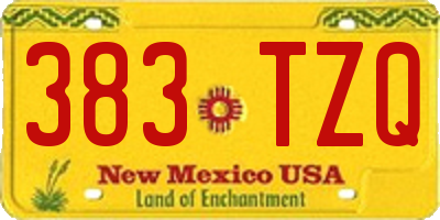 NM license plate 383TZQ