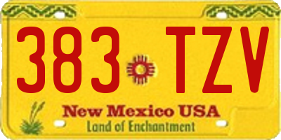 NM license plate 383TZV