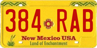 NM license plate 384RAB