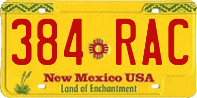 NM license plate 384RAC