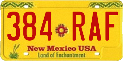 NM license plate 384RAF