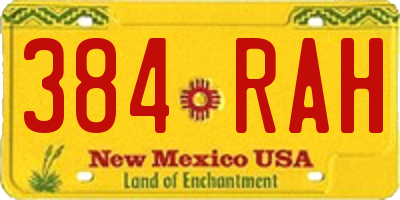 NM license plate 384RAH