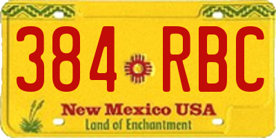 NM license plate 384RBC