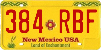 NM license plate 384RBF