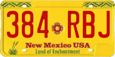 NM license plate 384RBJ