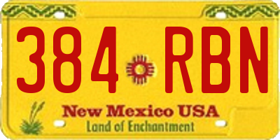 NM license plate 384RBN