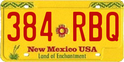 NM license plate 384RBQ