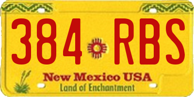 NM license plate 384RBS