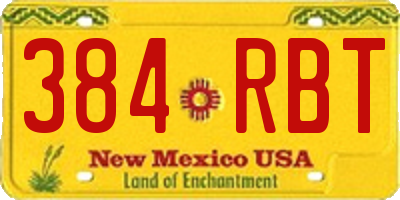 NM license plate 384RBT