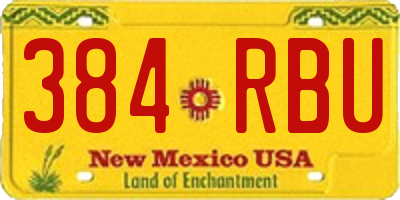 NM license plate 384RBU