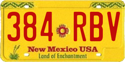 NM license plate 384RBV