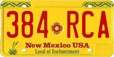 NM license plate 384RCA