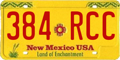 NM license plate 384RCC
