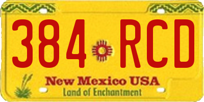 NM license plate 384RCD