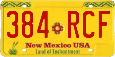 NM license plate 384RCF