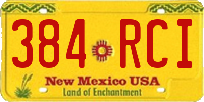 NM license plate 384RCI