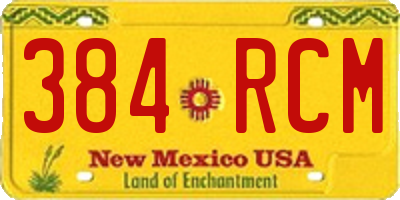 NM license plate 384RCM