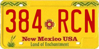 NM license plate 384RCN