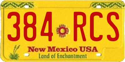 NM license plate 384RCS