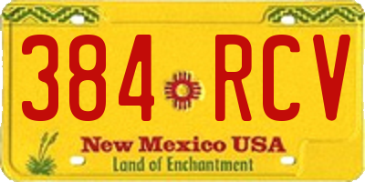 NM license plate 384RCV