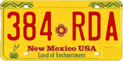 NM license plate 384RDA