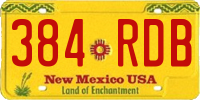 NM license plate 384RDB