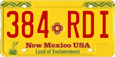 NM license plate 384RDI