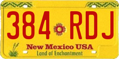 NM license plate 384RDJ