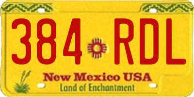NM license plate 384RDL