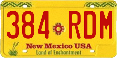 NM license plate 384RDM