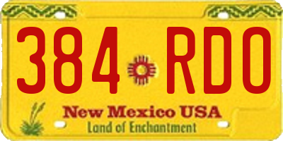 NM license plate 384RDO