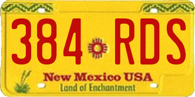 NM license plate 384RDS